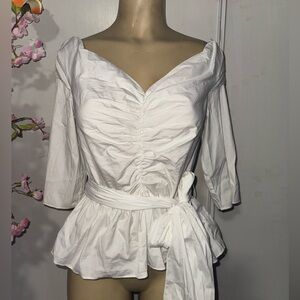 ZARA TOP WHITE BLOUSE S WOMEN’s